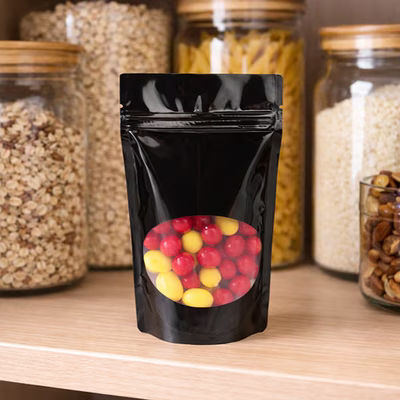 Medium Heat Sealable Pouch Bags Black Oval Window Very Durable - Holds 4 oz. Size: 5 1/8" x 3 1/8" x 8 1/8" 100 Bags Pouches
