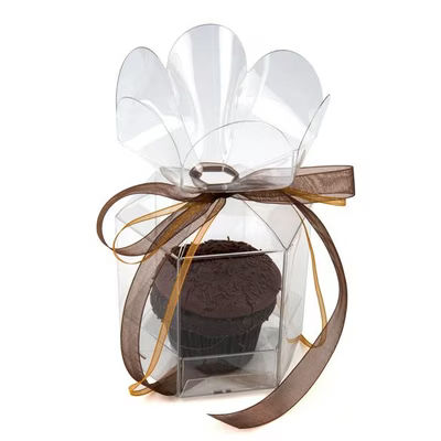 Cupcake Boxes Crystal Clear Cupcake and Muffin Box with Cupcake Tray Insert 3 3/4" x 3 3/4" x 4" 100 Sets
