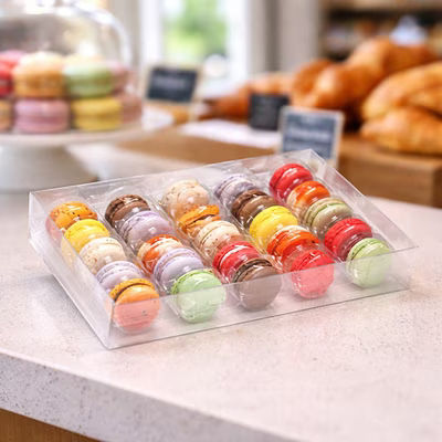 French Macaron Box Set for 25 7 1/2" x 2" x 12 11/16" 25 pack
