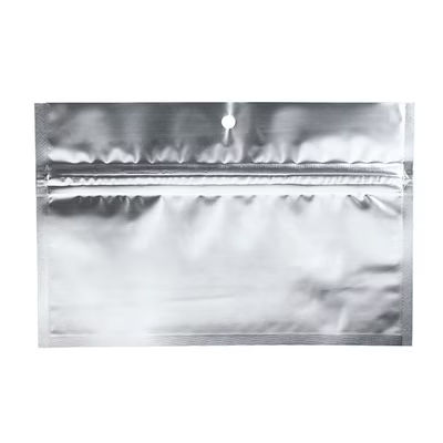 Silver Metallized Hanging Zipper Barrier Bags 6" x 2 3/4" 100 pack