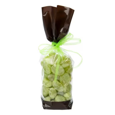 Small Tall Chocolate Brown and Clear Gusset Bags - Great for Chocolate Covered Treats Bag Size: 2" x 1 7/8" x 9 1/2" 100 Bags