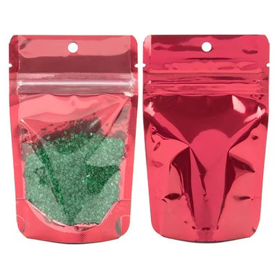 XS Food Safe Resealable Zipper Pouch Baggies - Clear Front with Red Back - Holds 1 oz. Size: 3 1/8" x 2" x 5 1/8" 100 Bags Pouches
