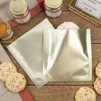 Matte Gold Single Use Child Resistant Bags 3 1/2" x 3 3/4" 100 pack