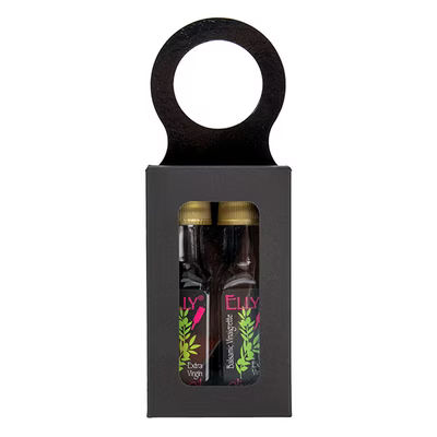 Wine Boxes - 2 1/4" x 1 1/8" x 3 7/8" Black Wine Bottle Box (25 Pieces) - ClearBags