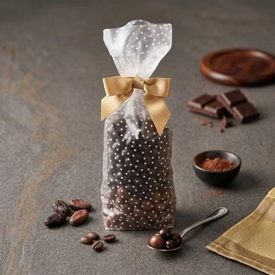 Frosted Polka Dots Flat Bottom Gusset Bags w/ Paper Insert| 3 1/2? x 2 1/4? x 12? 100 pack FFGPB16D