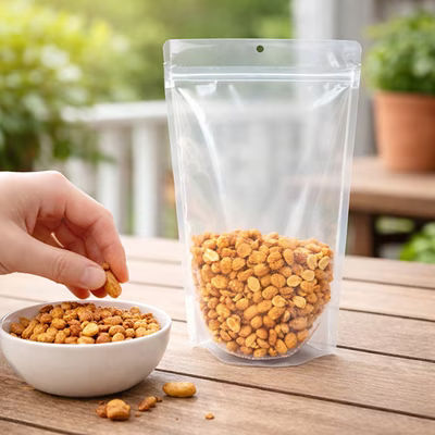 Clear Recyclable Stand Up Pouch w/ RETAIN? 6 3/4" x 3 1/2" x 11 1/4" 100 Pack
