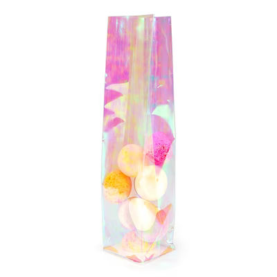 Iridescent Flat Bottom Gusset w/ Paper Insert| 2 1/2? x 2? x 9 3/4? 50 Pack