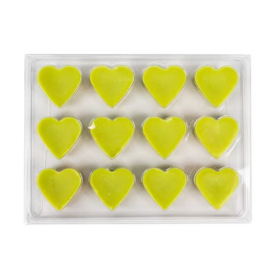 Clear Artisan Candy Box Set, Heart Insert 4" x 13/16" x 5 7/16" 25 pack