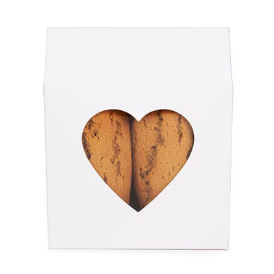 White Shaped Favor Box with Heart Window 4 1/8? x 1 3/4? x 5 1/4? 25 Pack |FS348