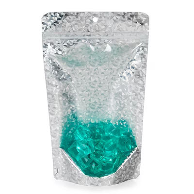 Holographic Ice Backed Stand Up Pouch w/ Hang Hole 5 1/8? x 3 1/8? x 8 1/8? 25 Pack ZBGHI3C