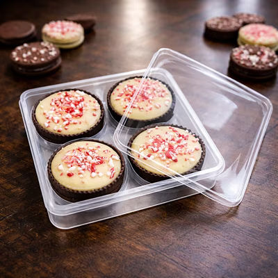 Round Cookie Tackle Box 4 Cavity 5" x 11/16" x 5" 25 pack