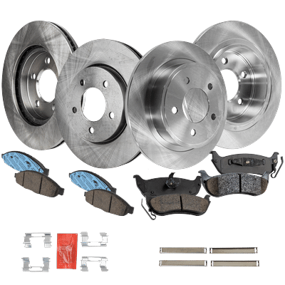 2007 Chrysler Pacifica SureStop Front and Rear Brake Disc and Pad Kit, Plain Surface, 5 Lugs, Ceramic, Pro-Line Series