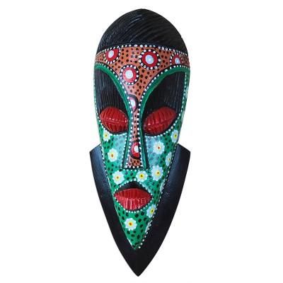Face of Kindness,'Handcrafted Colorful African Wood Mask from Ghana'