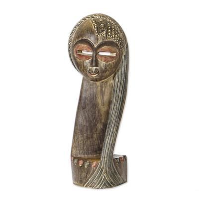 Altar to Beauty,'Handcrafted Sese Wood and Aluminum Sculpture from Ghana'
