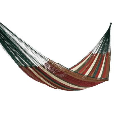 Hammock, 'Mother Earth' (single) - Unique Striped Mayan Hammock