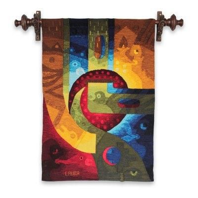 A Man Dreams,'Handwoven Alpaca Blend Surreal Tapestry from Peru'