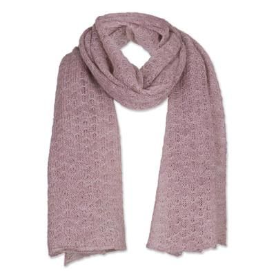 Petal Pink Gossamer,'100% Baby Alpaca Wrap Scarf in Petal Pink from Peru'