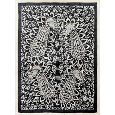 Madhubani painting, 'Love for Nature I'