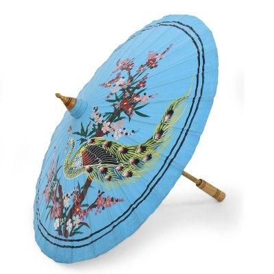 Cotton and bamboo parasol, 'Prince Peacock'