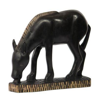 African Horse,'Wood sculpture'