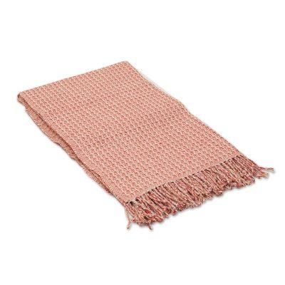 Cozy Combination in Flame,'Warm Alpaca Blend Throw Crafted in Peru'