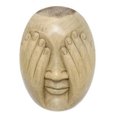 See No Evil,'Hibiscus Wood Wall Mask'