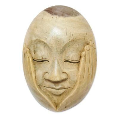Hear No Evil,'Hibiscus Wood Wall Mask'