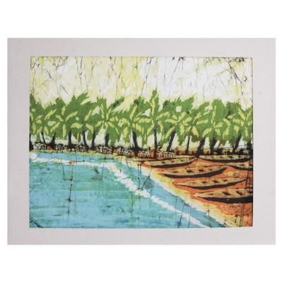 Batik art, 'Holiday Scene'