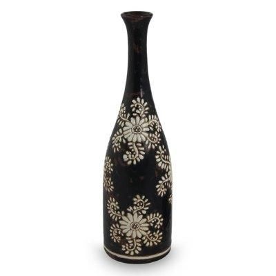 Ceramic vase, 'White Blossoms'