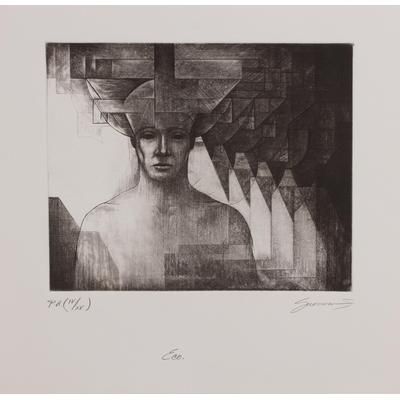 Echo,'Signed Surrealist Print from Mexico'