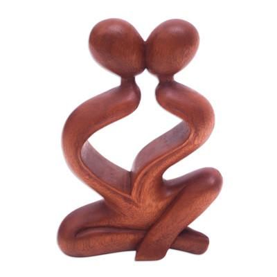 Heartfelt Kiss,'Romantic Wood Sculpture'