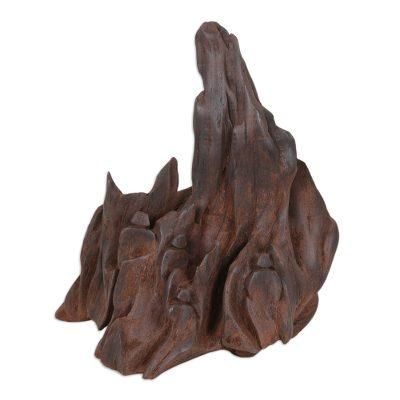 Ecological Peak,'Indian Abstract Sculpture Crafted from Reclaimed Khair Wood'