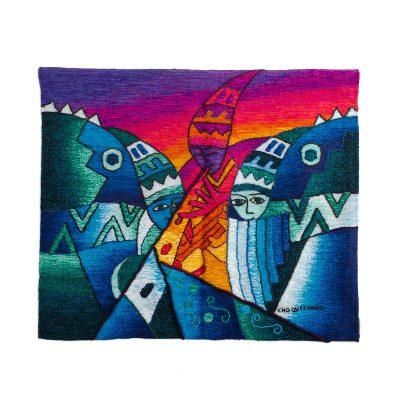 Andean Musicians,'Hand-loomed 100% Alpaca Tapestry from Peru'