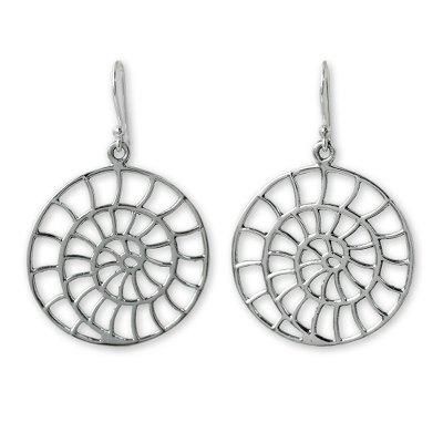 Sterling silver earrings, 'Symbol of the Sea'