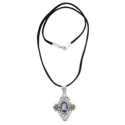 'Frangipani Queen' - Handcrafted Floral Pearl and Amet