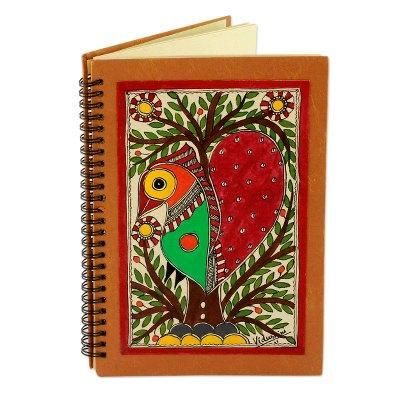 Madhubani journal, 'Bihar Lovebird'