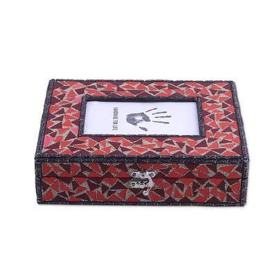 Mosaic Magnificence,'Glass Mosaic Key Cabinet and 4x6 Photo Frame from India'