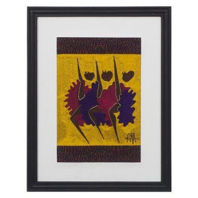 Final Warriors,'Handmade Silk Wall Art of African Warriors from Ghana'