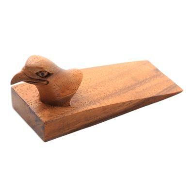 Eagle Eye,'Eagle Head Suar Wood Door Stopper from Bali'
