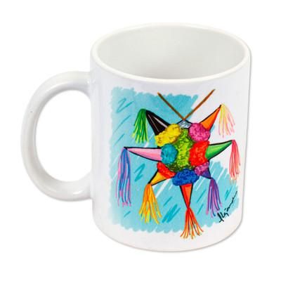 Piñata,'Piñata Art Ceramic Mug from Mexico'