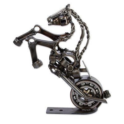 Rustic Horsepower,'20 Inch Rustic Motorbike Horse Upcycled Auto Parts Sculpture'