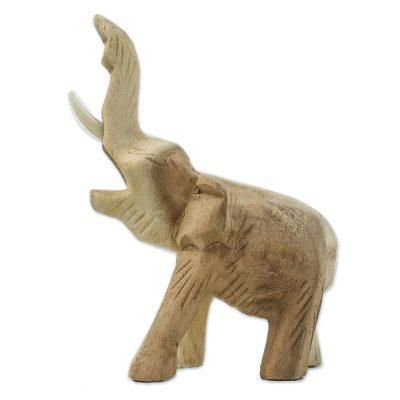 Wild Life,'Handmade Raintree Wood Elephant Figurine from Thailand'