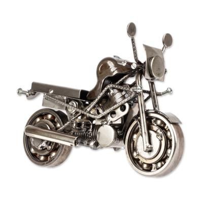 'Rustic Monster Motorbike' - Motorcycle Metal Recycled Sculpture from Mexico