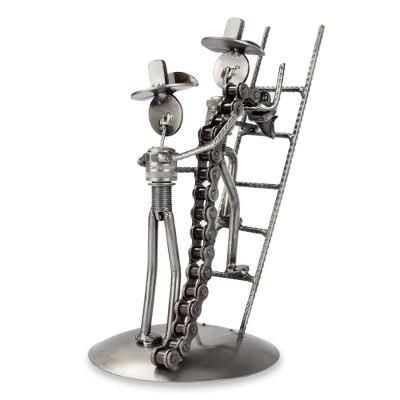 Recycled metal sculpture, 'Firefighters at Work'