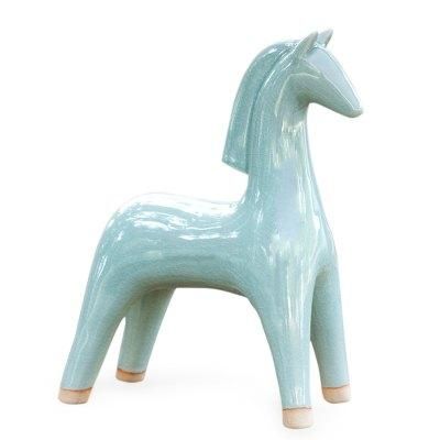 Celadon ceramic statuette, 'Elegant Equine'