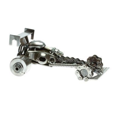 Formula One Rush,'Recycled Metal Auto Part Formula One Car Sculpture'