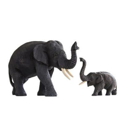 Mother and Me,'Teak sculptures (Pair)'