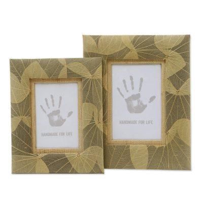 Autumn Spirit in Grey,'Hand Made Natural Fiber Photo Frames (4x6 and 3x5)'
