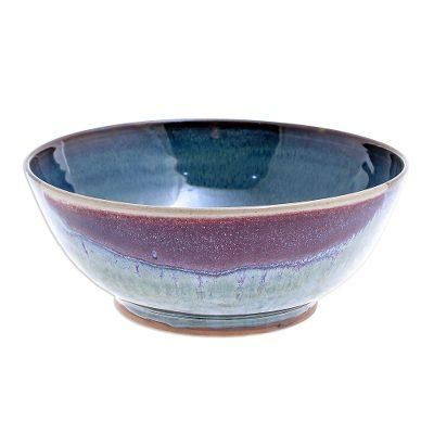 Happy Harvest,'Hand Crafted Blue Ceramic Soup Bowl'