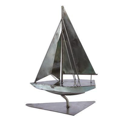 Rustic Yacht,'Rustic Yacht Sculpture from Recycled Metal'
